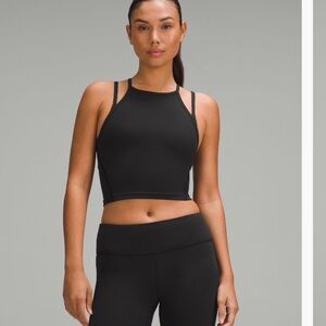 Lululemon Wunder Train High-Neck Cross-Back Tank Top Size: 8 Black